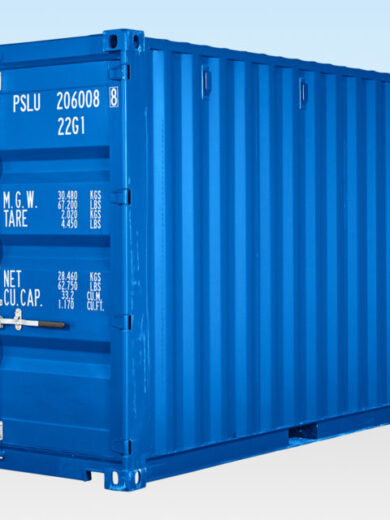 20ft Self Storage Container with Bamboo Floor – Blue (RAL 5010)