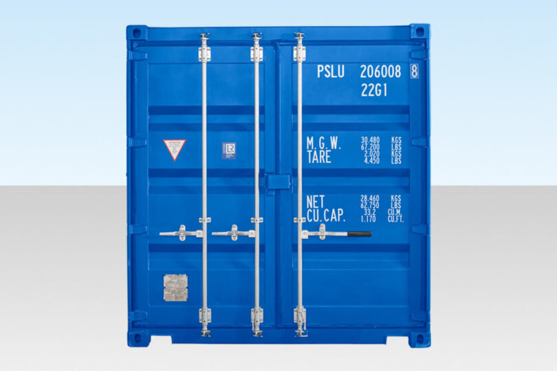 20ft Self Storage Container with Bamboo Floor – Blue (RAL 5010) - Image 4